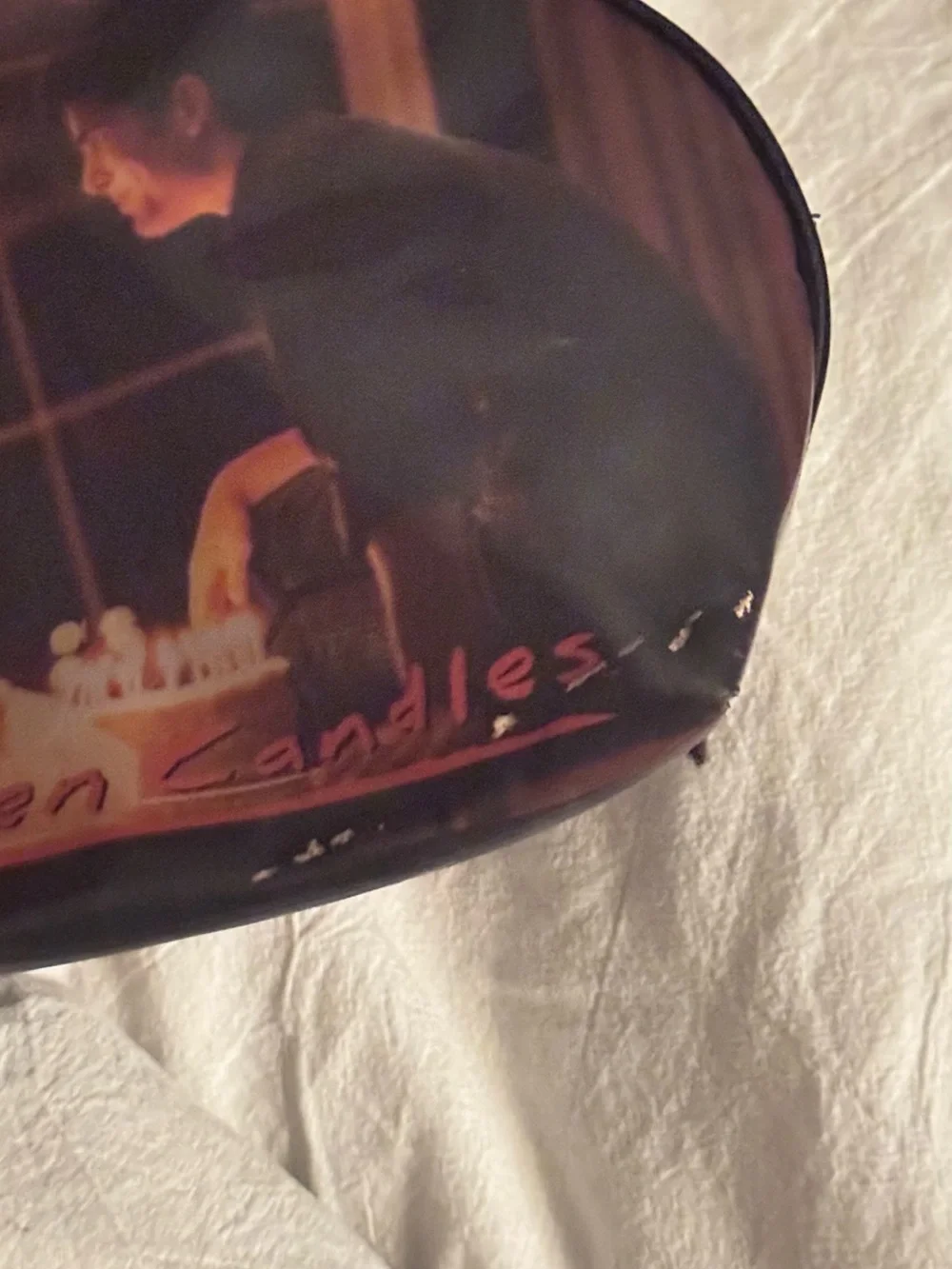 Black Printed Cosmetic Bag with 'Sixteen Candles' Artwork